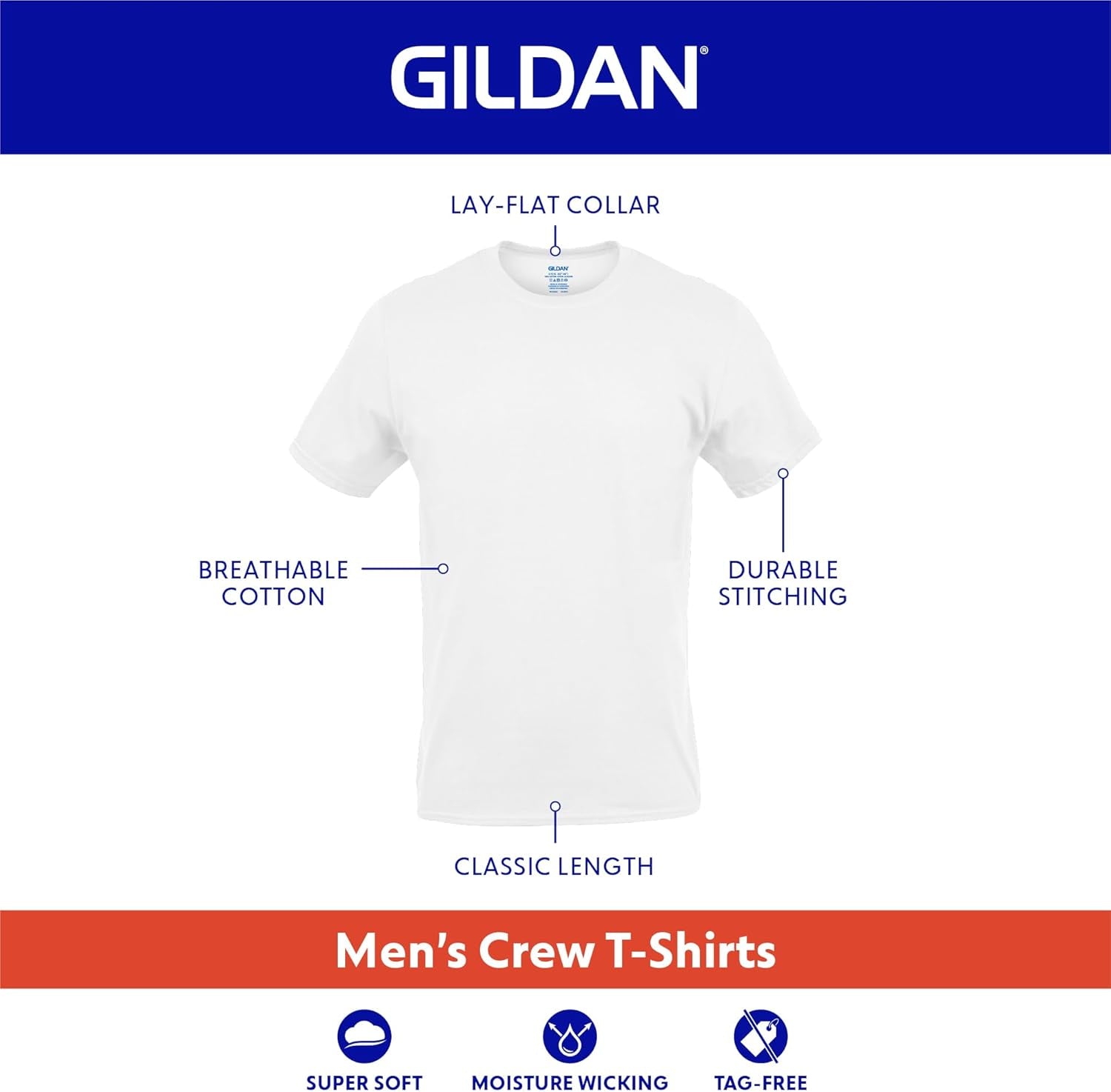 Men'S Crew T-Shirts, Multipack, Style G1100